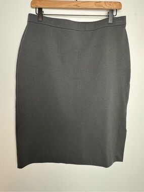 Eileen Fisher Ponte Knit Pencil Skirt Grey Large Petite